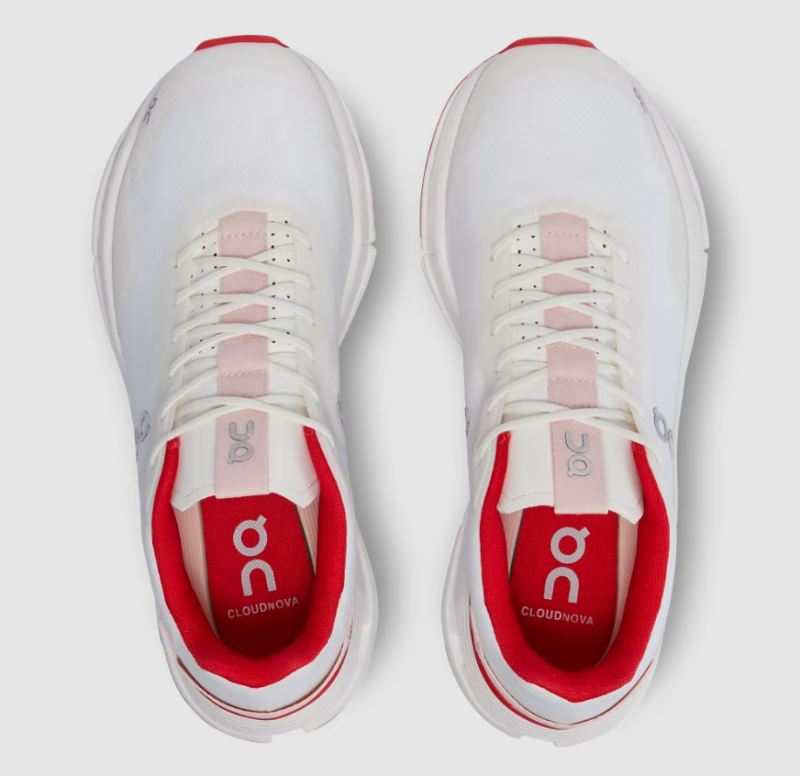 On Running Cloud Shoes Men's Cloudnova Form-White | Red