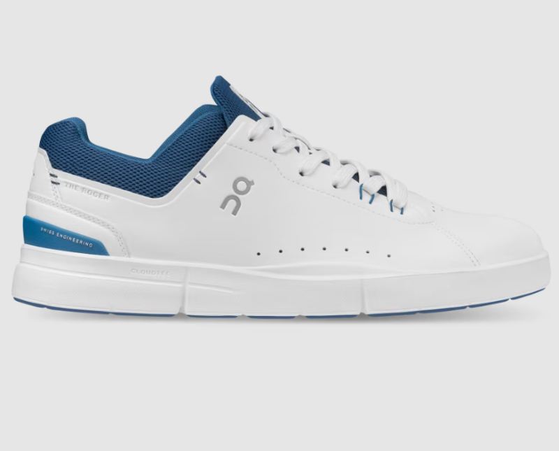 On Running Cloud Shoes Men's THE ROGER Advantage-White | Cobalt - Click Image to Close