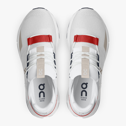 On Running Cloud Shoes Men's Cloudnova-White | Red - Click Image to Close