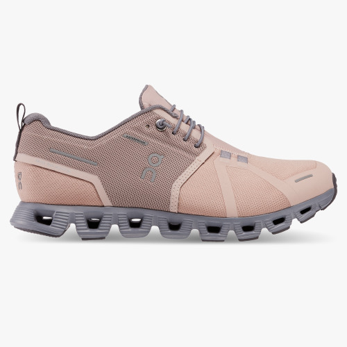 On Running Cloud Shoes Women's Cloud 5 Waterproof-Rose | Fossil - Click Image to Close