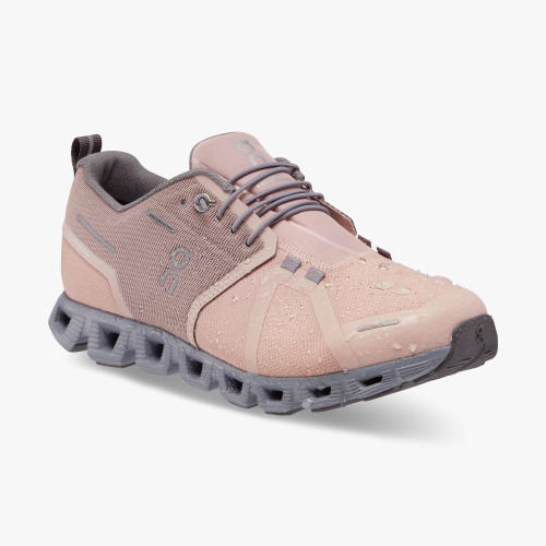 On Running Cloud Shoes Women's Cloud 5 Waterproof-Rose | Fossil - Click Image to Close