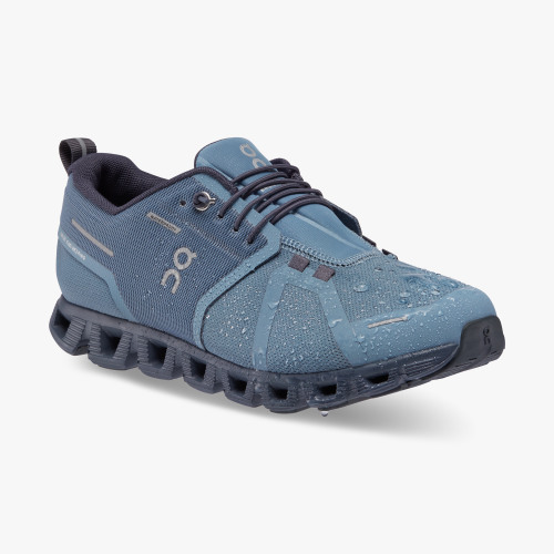 On Running Cloud Shoes Women's Cloud 5 Waterproof-Metal | Navy - Click Image to Close