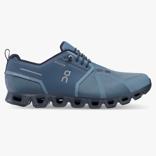 On Running Cloud Shoes Men's Cloud 5 Waterproof-Metal | Navy - Click Image to Close