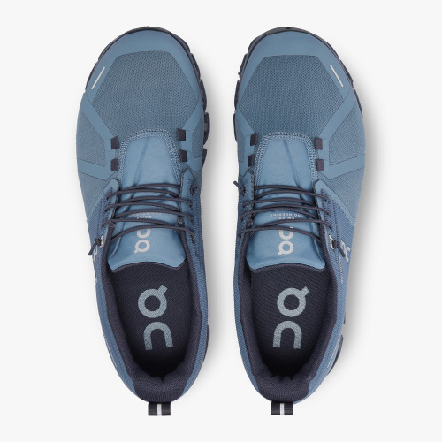 On Running Cloud Shoes Men's Cloud 5 Waterproof-Metal | Navy - Click Image to Close