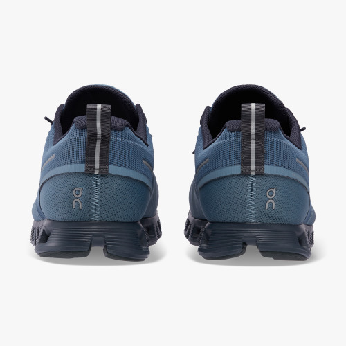 On Running Cloud Shoes Men's Cloud 5 Waterproof-Metal | Navy - Click Image to Close