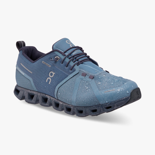 On Running Cloud Shoes Men's Cloud 5 Waterproof-Metal | Navy - Click Image to Close