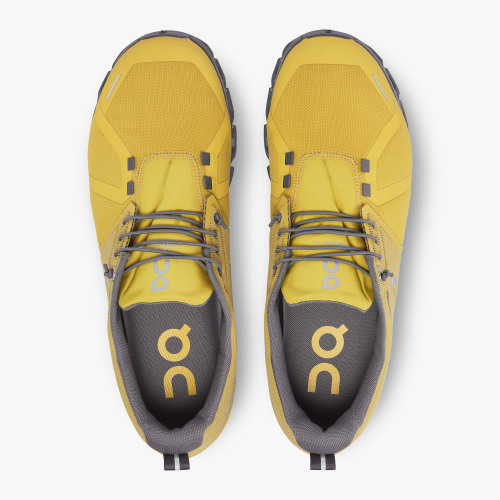 On Running Cloud Shoes Men's Cloud 5 Waterproof-Mustard | Rock - Click Image to Close