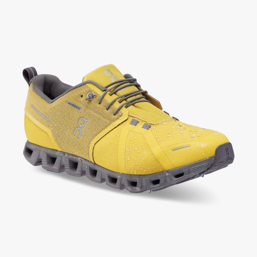 On Running Cloud Shoes Men's Cloud 5 Waterproof-Mustard | Rock - Click Image to Close