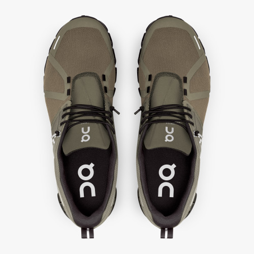 On Running Cloud Shoes Men's Cloud 5 Waterproof-Olive | Black