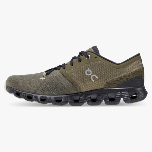 On Running Cloud Shoes Men's Cloud X 3-Olive | Reseda - Click Image to Close