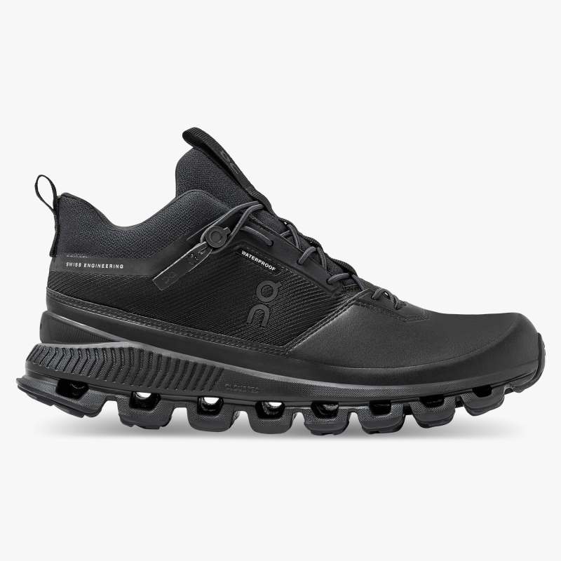 On Running Cloud Shoes Women's Cloud Hi Waterproof-All | Black