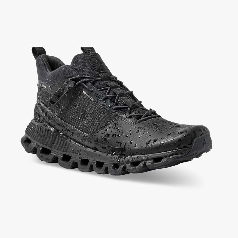 On Running Cloud Shoes Women's Cloud Hi Waterproof-All | Black - Click Image to Close