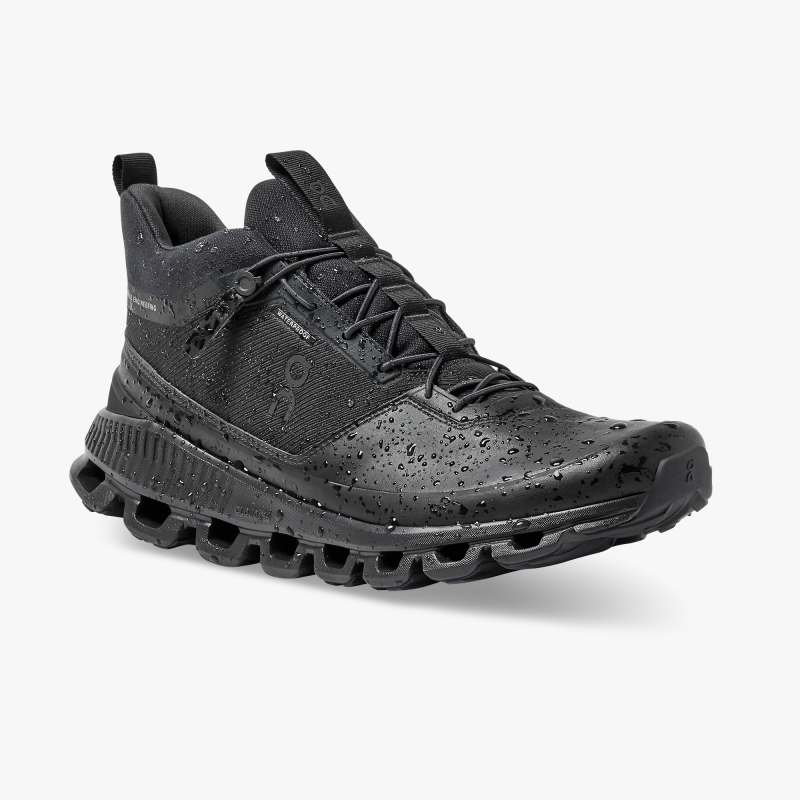 On Running Cloud Shoes Men's Cloud Hi Waterproof-All | Black - Click Image to Close