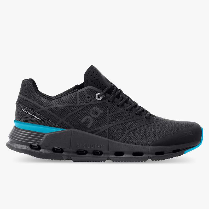 On Running Cloud Shoes Women's Cloudnova Z5-Black | Cyan - Click Image to Close