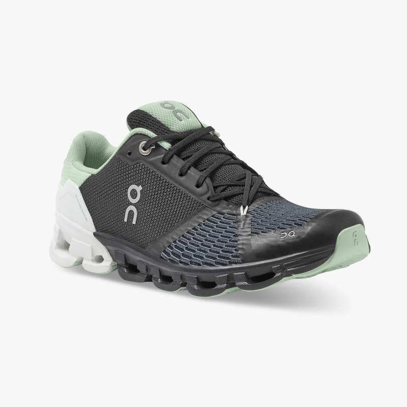 On Running Cloud Shoes Women's Cloudflyer Wide-Black | White - Click Image to Close