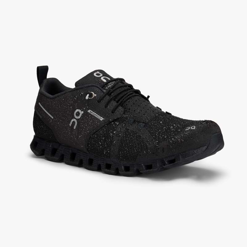 On Running Cloud Shoes Men's Cloud Waterproof-Black | Lunar