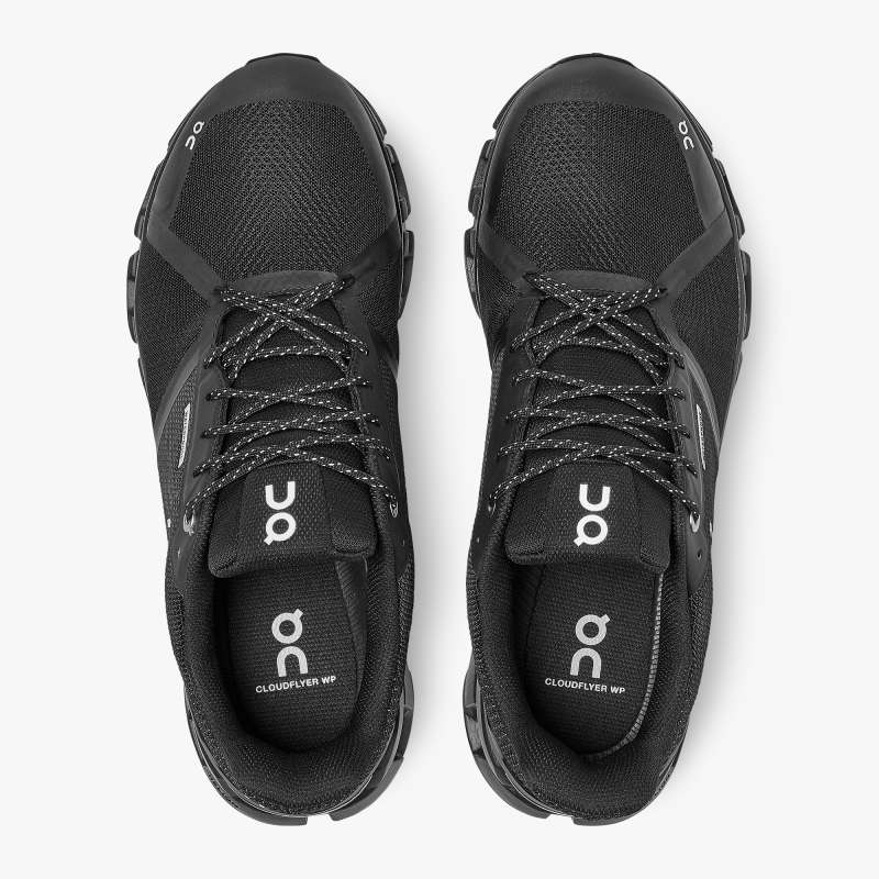 On Running Cloud Shoes Men's Cloudflyer Waterproof-Black | Lunar