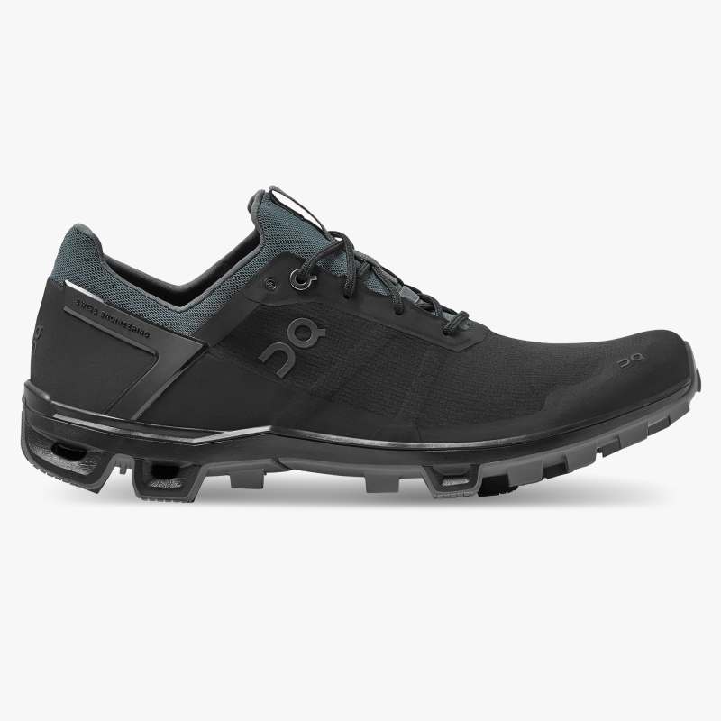 On Running Cloud Shoes Men's Cloudventure Peak-Black | Rock - Click Image to Close