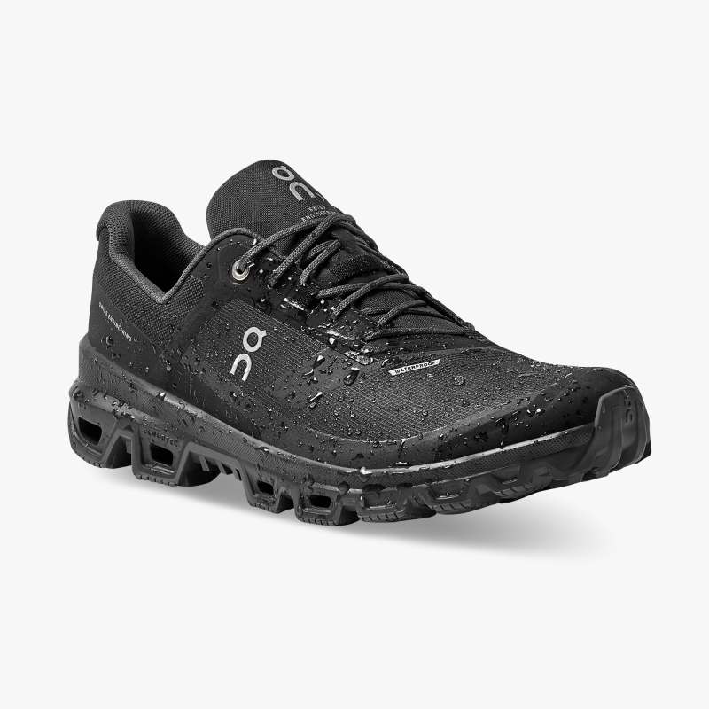 On Running Cloud Shoes Men's Cloudventure Waterproof-Black - Click Image to Close