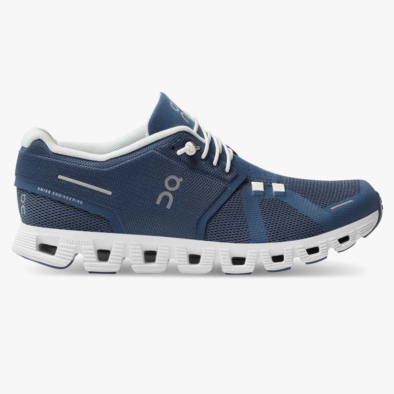 On Running Cloud Shoes Women's Cloud 5-Denim | White - Click Image to Close