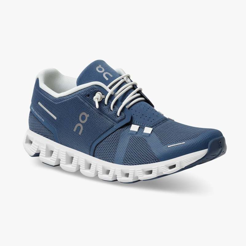 On Running Cloud Shoes Women's Cloud 5-Denim | White - Click Image to Close