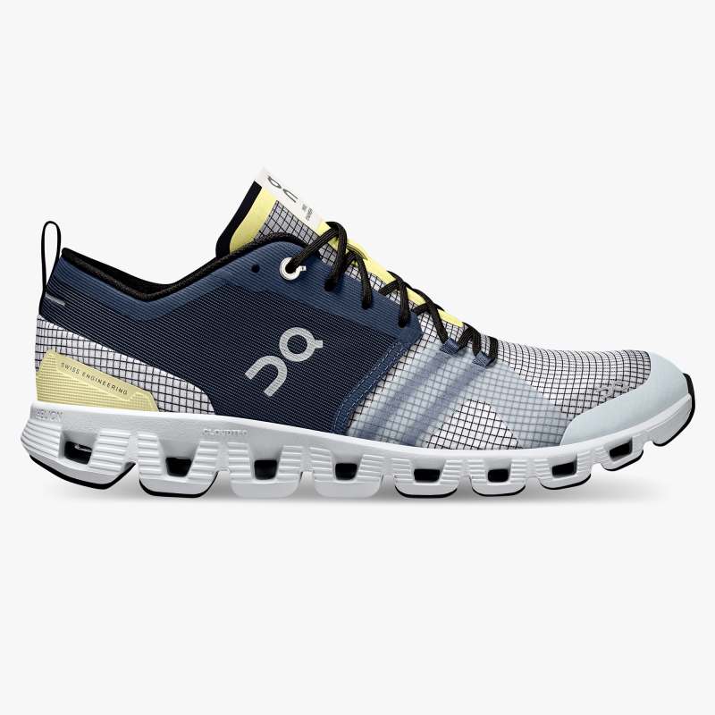 On Running Cloud Shoes Men's Cloud X Shift-Denim | White - Click Image to Close