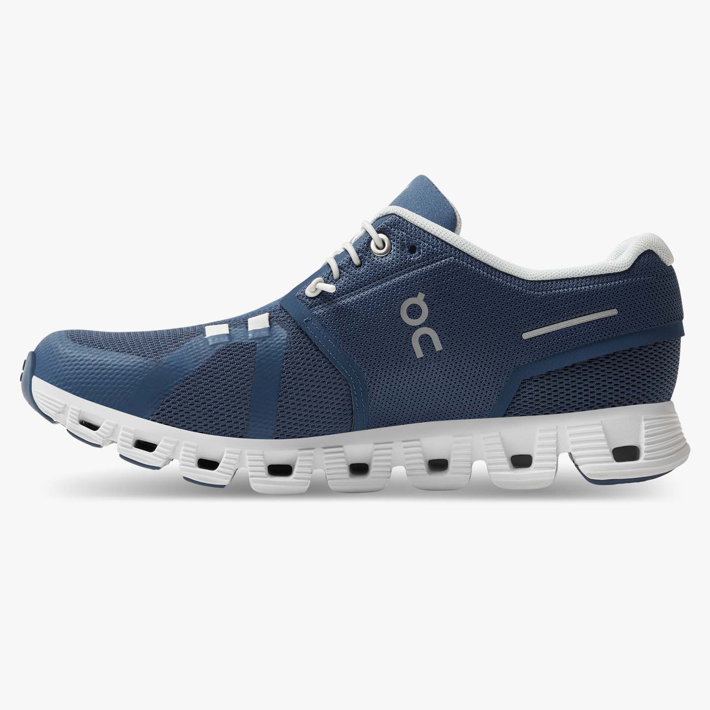 On Running Cloud Shoes Men's Cloud 5-Denim | White - Click Image to Close