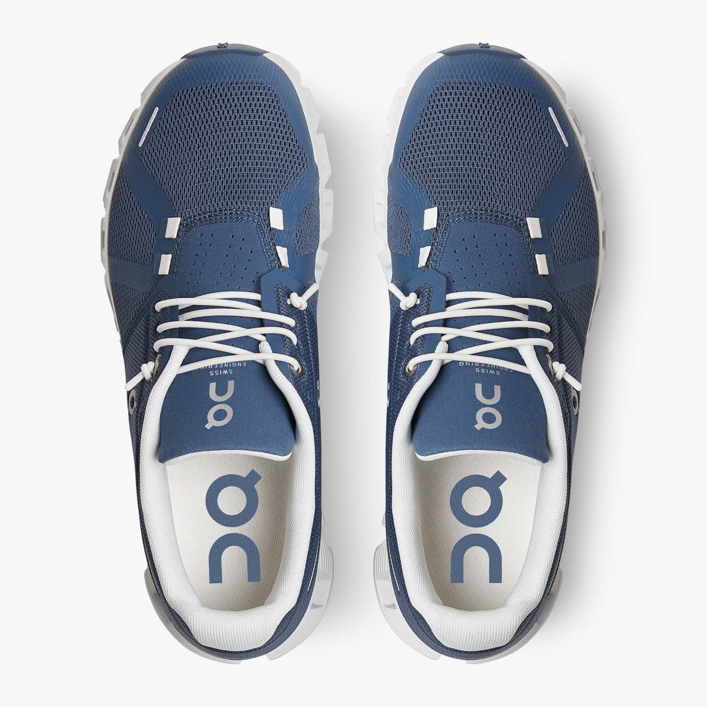 On Running Cloud Shoes Men's Cloud 5-Denim | White - Click Image to Close