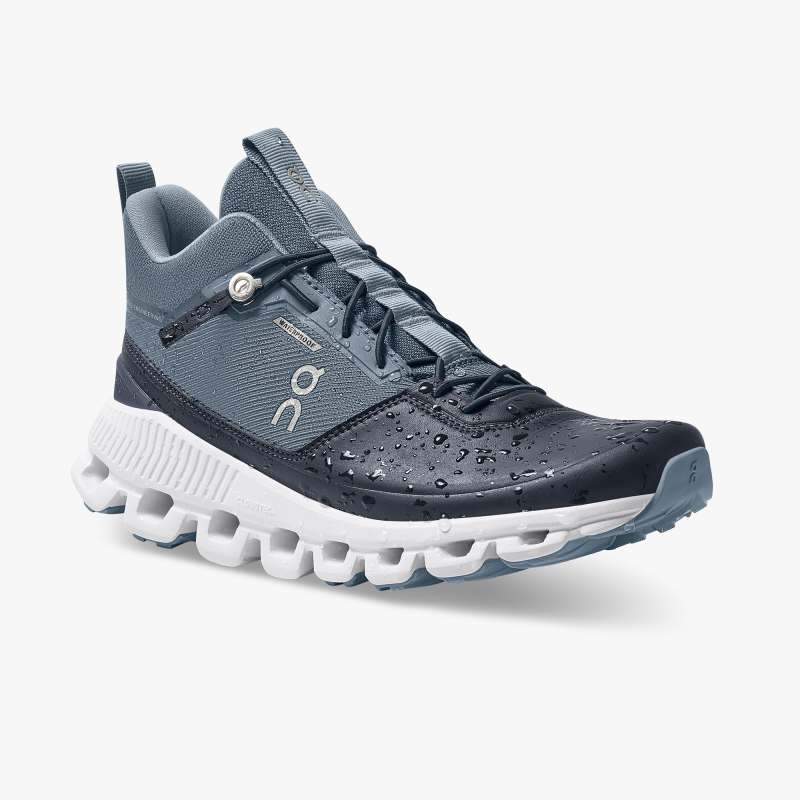 On Running Cloud Shoes Women's Cloud Hi Waterproof-Dust | Navy - Click Image to Close