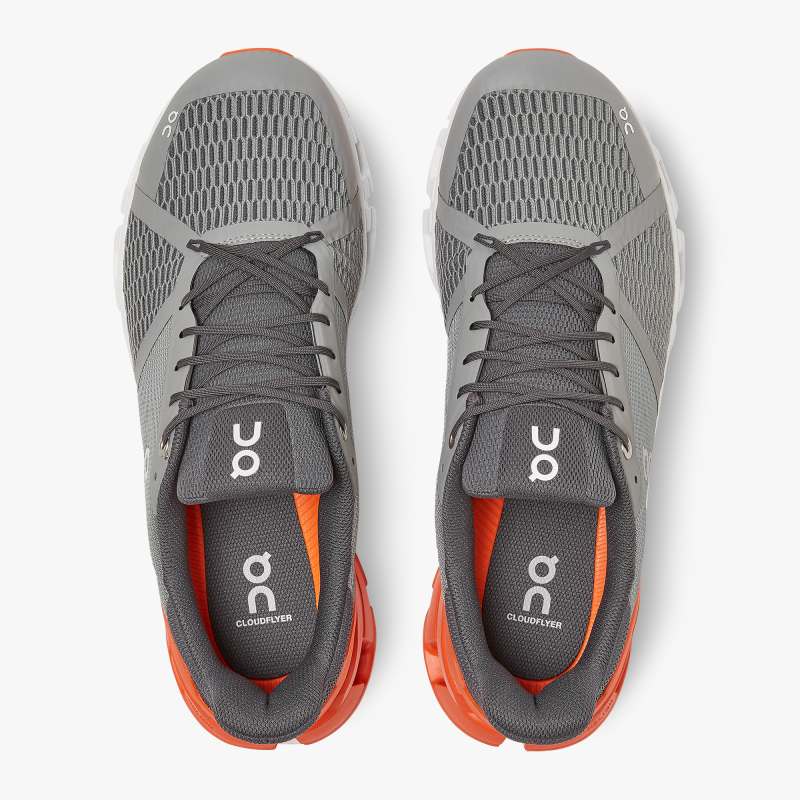 On Running Cloud Shoes Men's Cloudflyer-Grey | Orange - Click Image to Close