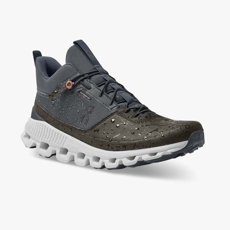 On Running Cloud Shoes Men's Cloud Hi Waterproof-Ink | Brown