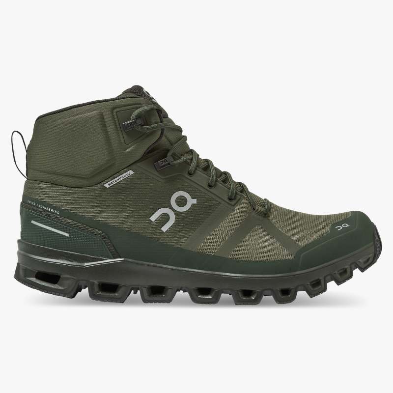 On Running Cloud Shoes Men's Cloudrock Waterproof-Jungle | Fir - Click Image to Close