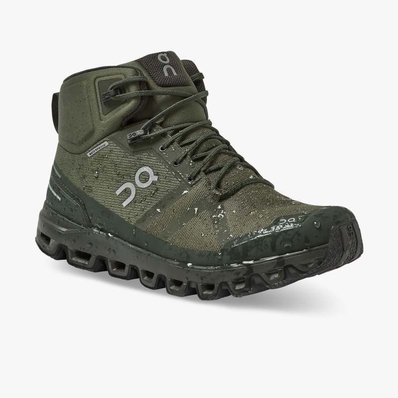 On Running Cloud Shoes Men's Cloudrock Waterproof-Jungle | Fir