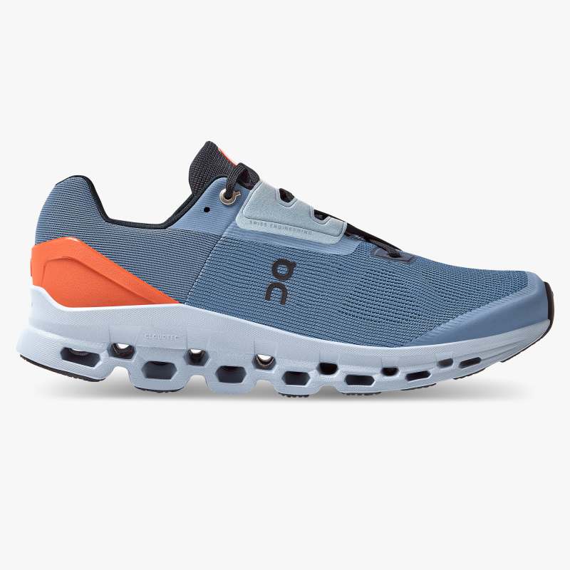 On Running Cloud Shoes Men's Cloudstratus-Lake | Flare