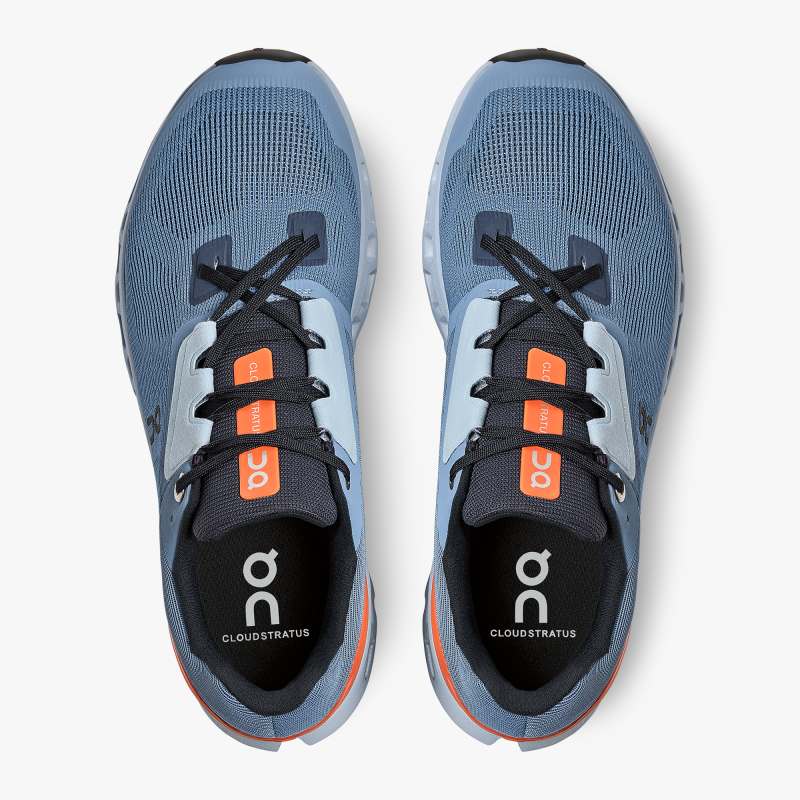 On Running Cloud Shoes Men's Cloudstratus-Lake | Flare