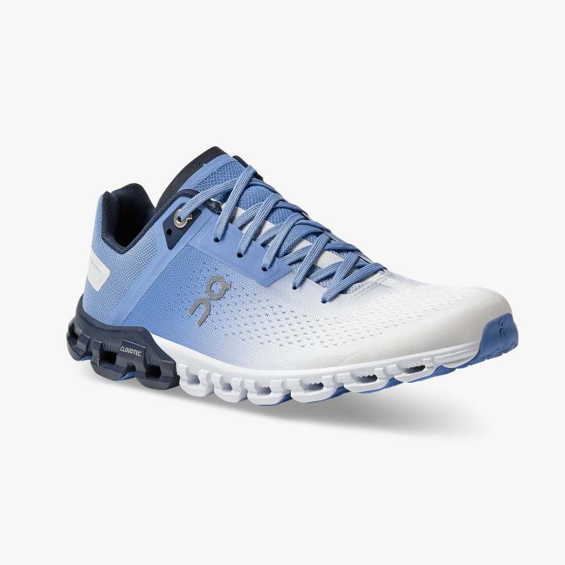 On Running Cloud Shoes Men's Cloudflow-Marina | White - Click Image to Close