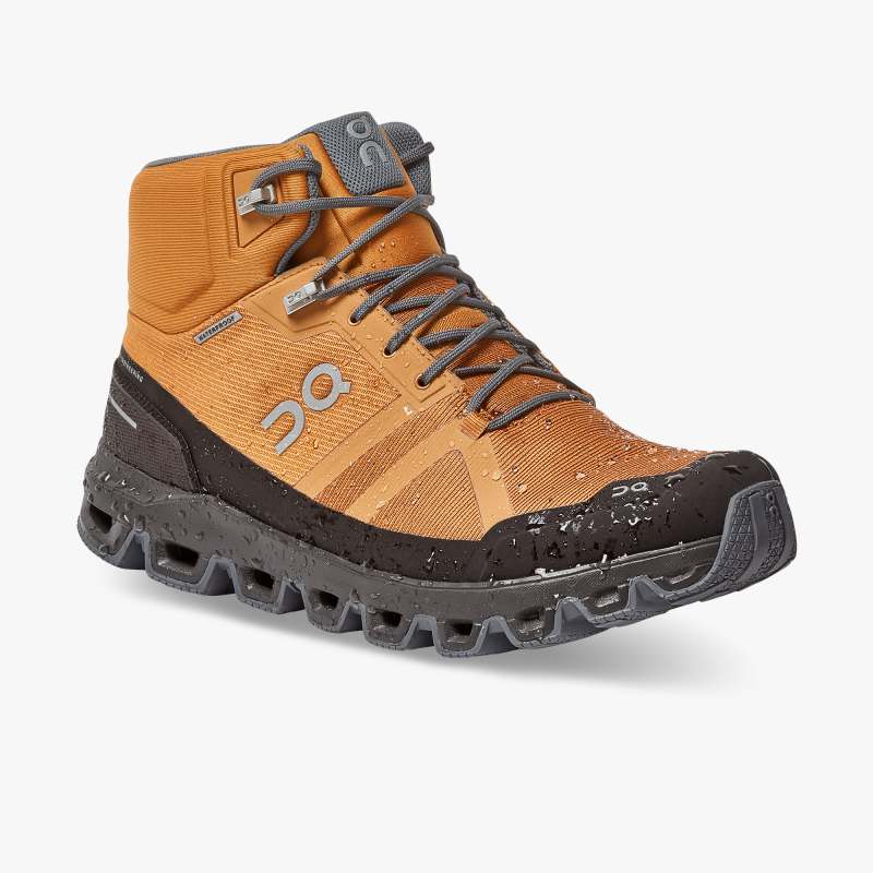 On Running Cloud Shoes Men's Cloudrock Waterproof-Pecan | Brown - Click Image to Close