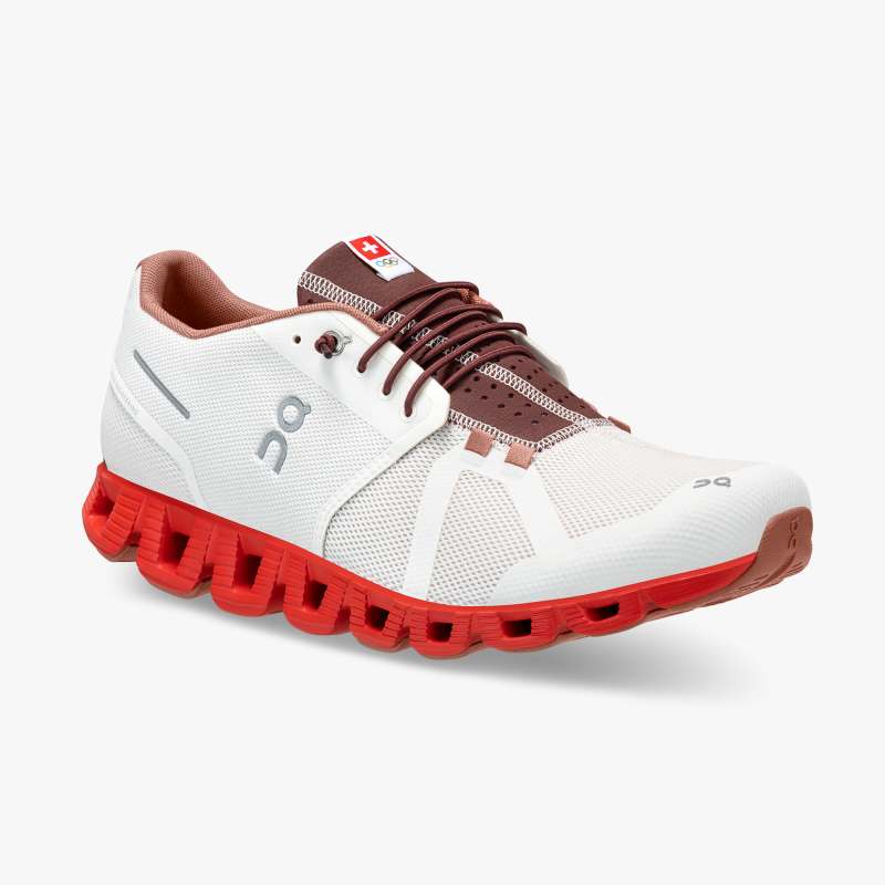 On Running Cloud Shoes Men's Cloud Swiss Olympic-Red | White