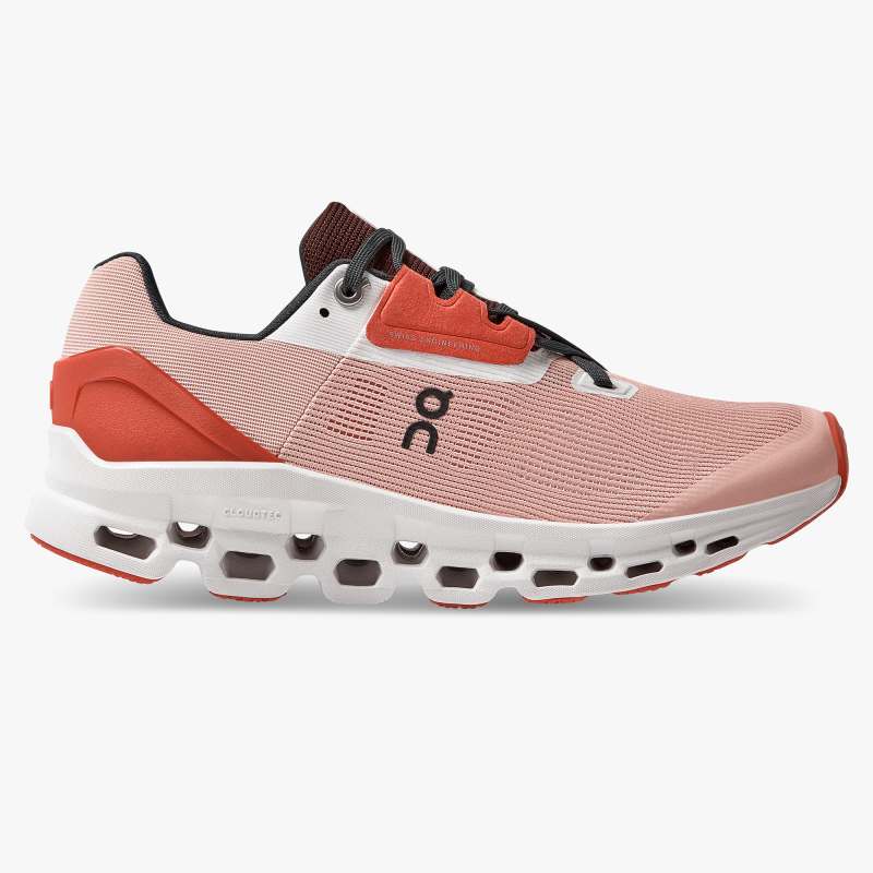 On Running Cloud Shoes Women's Cloudstratus-Rose | Red - Click Image to Close