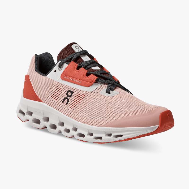 On Running Cloud Shoes Men's Cloudstratus-Rose | Red - Click Image to Close