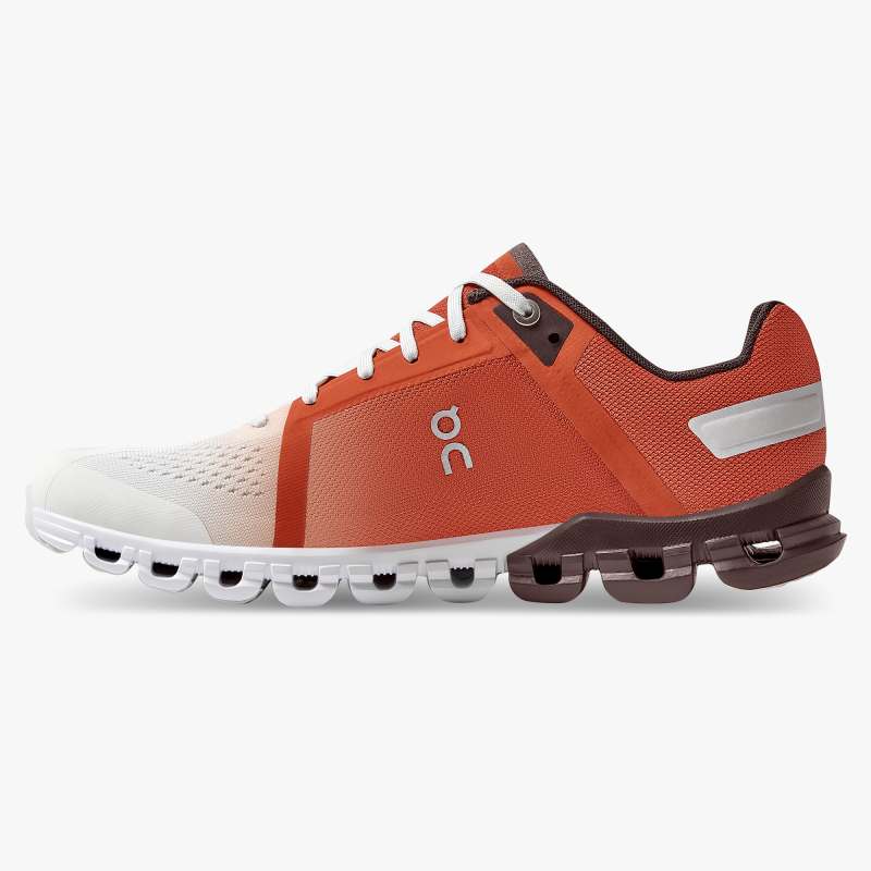 On Running Cloud Shoes Women's Cloudflow-Rust | White - Click Image to Close