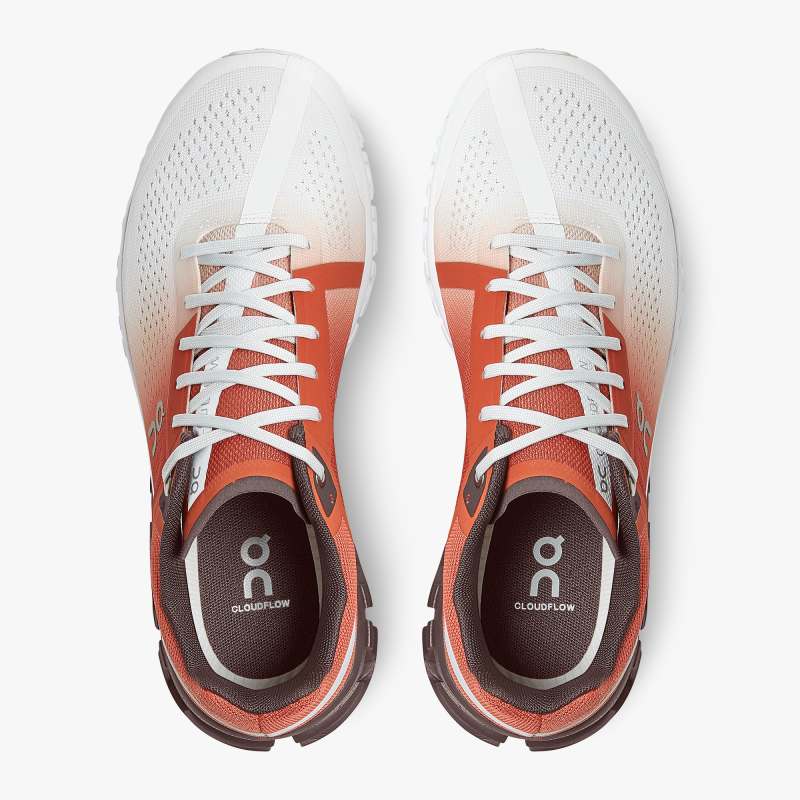 On Running Cloud Shoes Men's Cloudflow-Rust | White - Click Image to Close