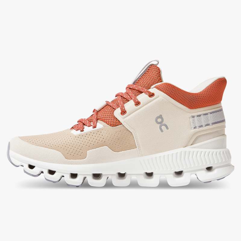 On Running Cloud Shoes Women's Cloud Hi Edge-Sand | Pearl - Click Image to Close