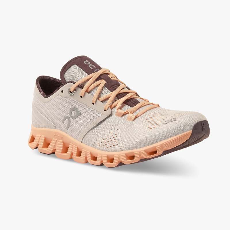On Running Cloud Shoes Women's Cloud X-Silver | Almond - Click Image to Close