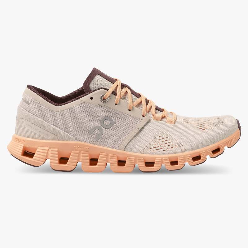 On Running Cloud Shoes Men's Cloud X-Silver | Almond - Click Image to Close