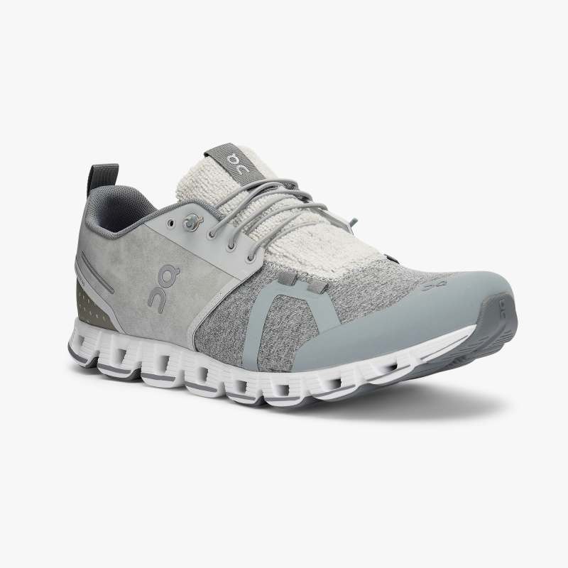 On Running Cloud Shoes Men's Cloud Terry-Silver - Click Image to Close