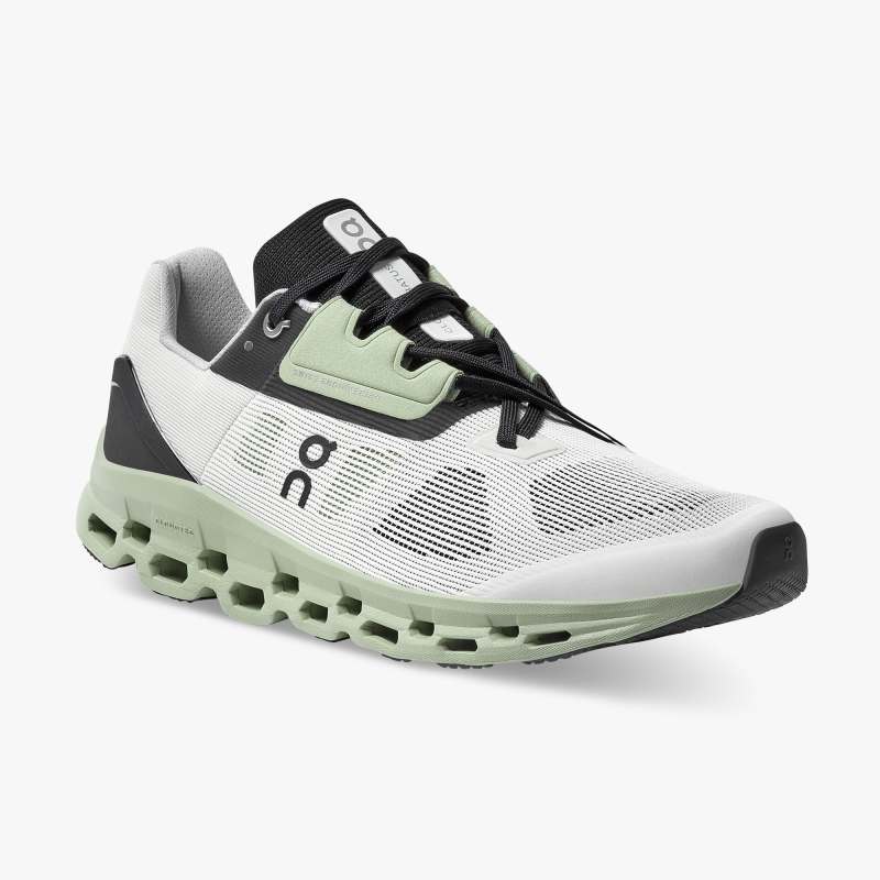 On Running Cloud Shoes Men's Cloudstratus-White | Black - Click Image to Close