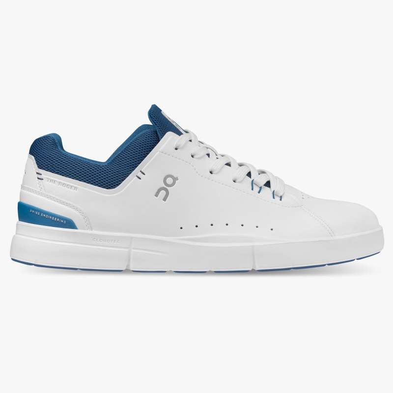 On Running Cloud Shoes Men's THE ROGER Advantage-White | Cobalt - Click Image to Close