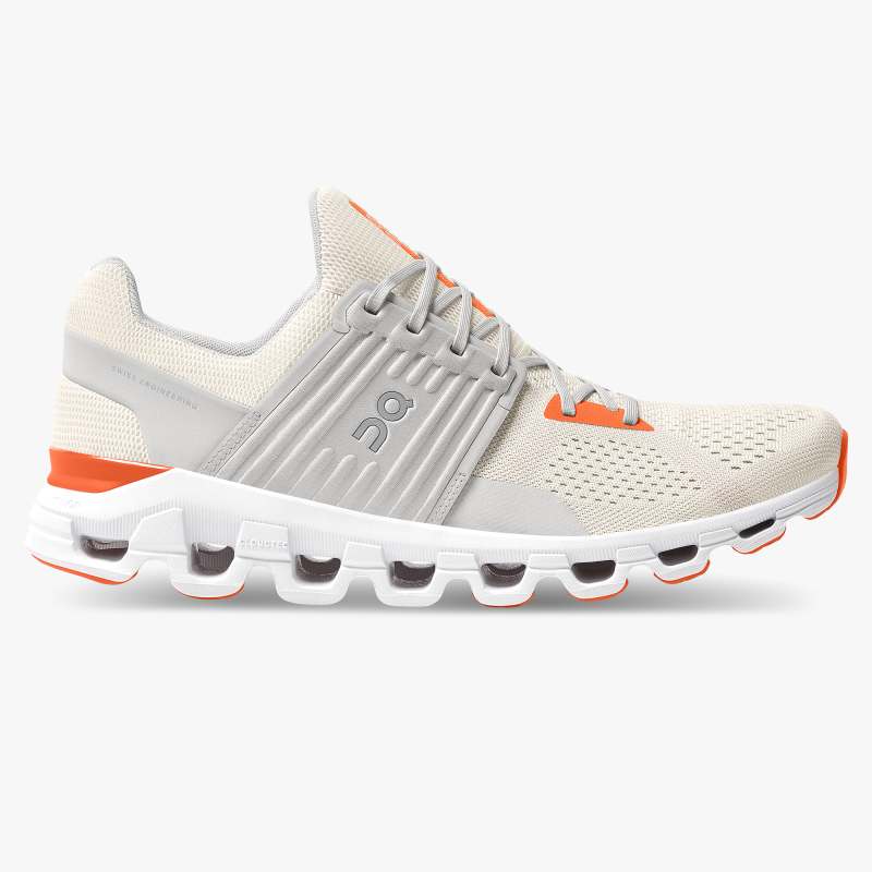 On Running Cloud Shoes Men's Cloudswift-White | Flame - Click Image to Close