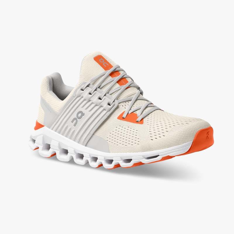 On Running Cloud Shoes Men's Cloudswift-White | Flame - Click Image to Close
